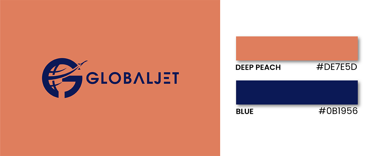 Blue and Deep Peach